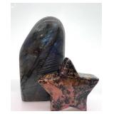 Labradorite Obelisk & Pink Rhodonite Star Sculpture