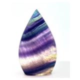 Fluorite Leaf & Bowl Set - Purple Rainbow Banding