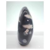 Polished Agate Egg Stone - Blue Gray With White Veining