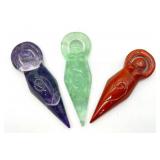 Goddess Carved Stone Pendants - Set of 3