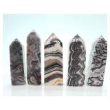 Crazy Lace Agate Obelisk Towers - Polished Natural Stone (Lot of 5)