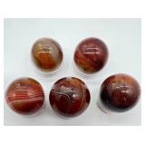 Five Banded Agate Spheres