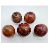 Five Banded Agate Spheres