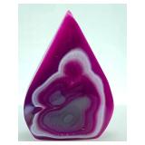 Fuchsia Agate Teardrop & Pink Speckled Bowl - 2-Piece Decorative Stone Set