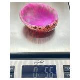 Fuchsia Agate Teardrop & Pink Speckled Bowl - 2-Piece Decorative Stone Set