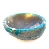 Blue & Purple Agate Obelisks with Teal Swirl Bowl