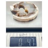 Agate Shell Cameo Sculpture - Circular Ring with Parent & Child Silhouette