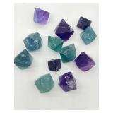 Fluorite Cubes - Purple & Teal Assorted Colors - Approximately 1 in Across (4.6 oz Total)
