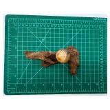 Agate Sphere - Brown Banding On Wood Stand