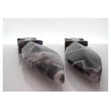 Amethyst Crystal Dagger Pendants - Pair