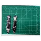 Amethyst Crystal Dagger Pendants - Pair