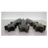 Stone Dagger Knives Set of 3 - Multicolor Swirl Blades & Star Pommel Handles