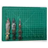 Stone Dagger Knives Set of 3 - Multicolor Swirl Blades & Star Pommel Handles