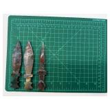 Decorative Stone Daggers (Lot of 3) - Multicolor & Star Pommels