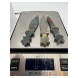 Decorative Stone Daggers (Lot of 3) - Multicolor & Star Pommels
