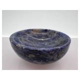 Blue Heart-Shaped Stones - Decorative Pebbles with Stone Bowl