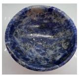 Blue Heart-Shaped Stones - Decorative Pebbles with Stone Bowl