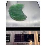 3-Piece Carved Green Jade Crescent Moons with Star