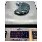 3-Piece Carved Green Jade Crescent Moons with Star