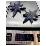 Lapis Lazuli 8-Point Star Ornament (Lot of 2)
