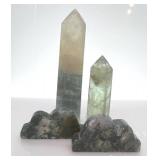 Quartz Crystal Points (2) & Carved Cloud Stones (2)