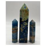 Blue Lace Agate Obelisks (Lot of 3)