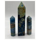 Blue Lace Agate Obelisks (Lot of 3)