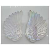 Pair of Selenite Stone Angel Wings - Carved Stone Decorative Sculpture