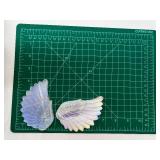 Pair of Selenite Stone Angel Wings - Carved Stone Decorative Sculpture