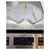 Pair of Selenite Stone Angel Wings - Carved Stone Decorative Sculpture