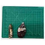 Brecciated Jasper Obelisk Pair - Dark Red with White Veining & Multicolor Agate