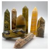 Agate & Jasper Crystal Points - Polished Obelisks, Assorted Colors, 4-7 in tall