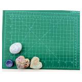 Sphalerite Heart Stones & Egg-Shaped Stone on Stand