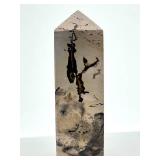 Jasper Tower Point Obelisk & Selenite Bowl & Moonstone or Sunstone Rock