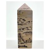 Jasper Tower Point Obelisk & Selenite Bowl & Moonstone or Sunstone Rock