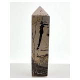 Jasper Tower Point Obelisk & Selenite Bowl & Moonstone or Sunstone Rock