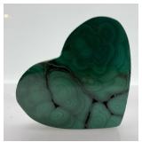 Malachite Heart-Shaped Stone - Polished Green Banding