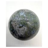 Moss Agate Sphere - Green & Gray Dendritic Ball