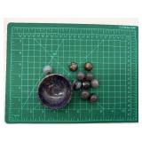 Stone Bowl & 10 Stone Spheres