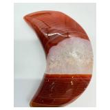 Red Band Agate Crescent Moon & Star Set