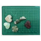 Variety of Stones including Jade - Hearts, Clover & Clouds (Lot of 6)