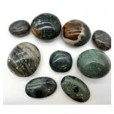 Ocean Jasper Palm & Moss Agate Stones (Lot of 9)