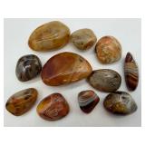Polished Agate Stones - Natural Banding, Brown/Amber Tones, Mixed Shapes