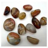 Agate Stones - Polished Natural Gemstones, Assorted Colors (Lot of 12)