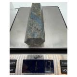 Labradorite Obelisk Crystal Towers - 3-Piece Set, Dark Gray with Blue Flash