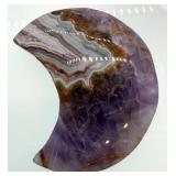 Amethyst Geode Crescent Slice & Display Stone - Natural Purple Amethyst Crystal