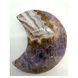 Amethyst Geode Crescent Slice & Display Stone - Natural Purple Amethyst Crystal