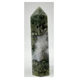 Moss Agate Obelisk & Teardrop Pair - Green Chalcedony Specimens