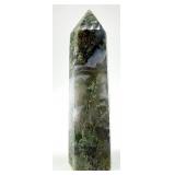 Moss Agate Obelisk & Teardrop Pair - Green Chalcedony Specimens