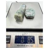 Moss Agate Obelisk & Teardrop Pair - Green Chalcedony Specimens